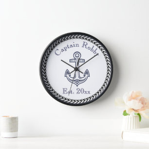 Nautical Anchor Navy Blue en White