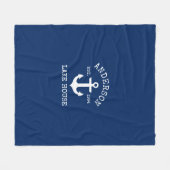 Nautical Anchor Navy Blue Family Lake House Fleece Deken (Voorkant (Horizontaal))