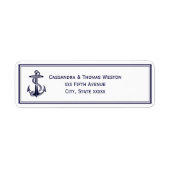 Nautical Anchor Navy Blue Framed 2 Address Label (Voorkant)