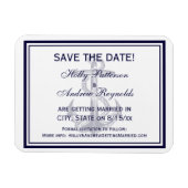 Nautical Anchor Navy Blue Framed 2 Save the Date Magneet (Horizontaal)