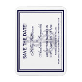 Nautical Anchor Navy Blue Framed 2 Save the Date Magneet (Verticaal)
