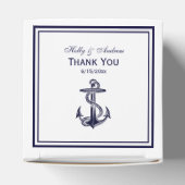 Nautical Anchor Navy Blue Framed 2 TY Favor Box Bedankdoosjes (Bovenkant)