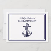 Nautical Anchor Navy Blue Framed 2H Bachelorette Kaart (Voorkant)