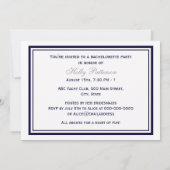 Nautical Anchor Navy Blue Framed 2H Bachelorette Kaart (Achterkant)