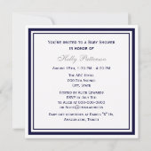 Nautical Anchor Navy Blue Framed 2SQ Baby shower Kaart (Achterkant)