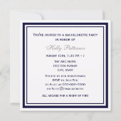 Nautical Anchor Navy Blue Framed 2SQ Bachelorette Kaart (Achterkant)