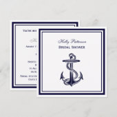 Nautical Anchor Navy Blue Framed 2SQ Vrijgezellenf Kaart (Voorkant / Achterkant)
