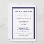 Nautical Anchor Navy Blue Framed 2V Baby shower Kaart (Achterkant)