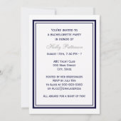 Nautical Anchor Navy Blue Framed 2V Bachelorette Kaart (Achterkant)