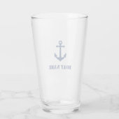 Nautical Anchor Navy Blue Glas (Achterkant)