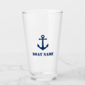  Nautical Anchor Navy Blue Glas (Voorkant)