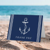 Nautical Anchor Navy Blue Hartelijk dank Bedankkaart