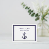 Nautical Anchor Navy Blue Ingelijste 2 Accommodati Informatiekaartje (Staand voorkant)