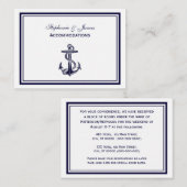 Nautical Anchor Navy Blue Ingelijste 2 Accommodati Informatiekaartje (Voorkant / Achterkant)