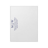 Nautical anchor navy blue koppel monogram initiaal notitieblok (Linkerzijde)