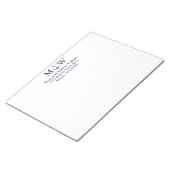 Nautical anchor navy blue koppel monogram initiaal notitieblok (Schuin)