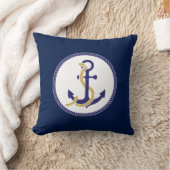 Nautical Anchor Navy Blue Kussen (Deken)