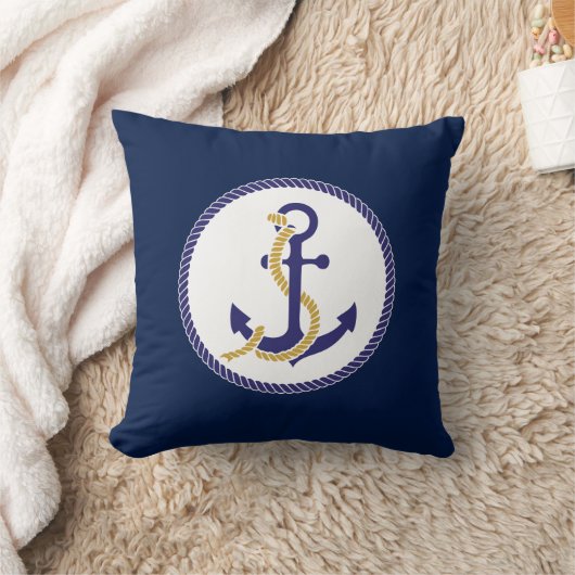 Nautical Anchor Navy Blue Kussen (Deken)