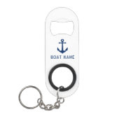 Nautical Anchor Navy Blue Mini Flessenopener (Voorkant)
