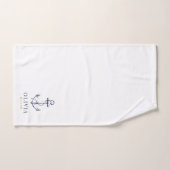 Nautical Anchor Navy Blue Monogram Beach Bad Handdoek (Handdoek)