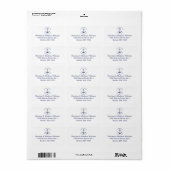 Nautical anchor navy blue monogram Return Address Etiket (Full Sheet)