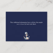 Nautical Anchor Navy Blue Peach Details over bruil Informatiekaartje (Achterkant)