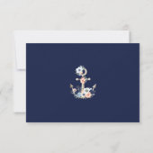 Nautical Anchor Navy Blue Peach Menu RSVP (Achterkant)