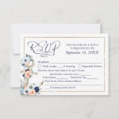 Nautical Anchor Navy Blue Peach RSVP (Voorkant)