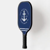 Nautical Anchor Navy Blue Personalized Beach House Pickleball Paddle (Links)