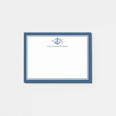 Nautical Anchor Navy Blue Personalized Post-it® Notes (Voorkant)