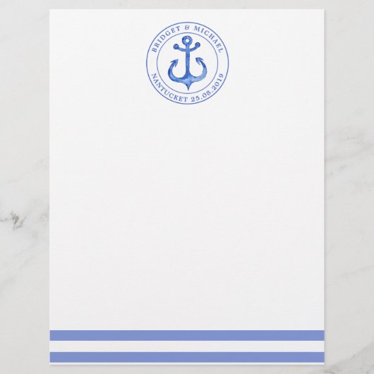 Nautical Anchor Navy Blue Personalized Weddenschap (Voorkant)