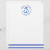 Nautical Anchor Navy Blue Personalized Weddenschap (Voorkant / Achterkant)