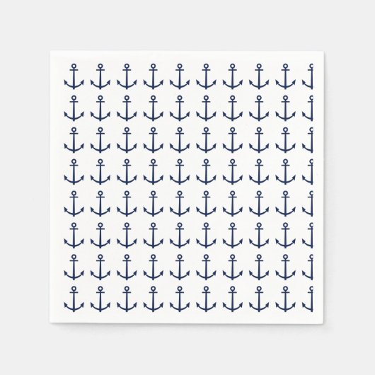 Nautical Anchor Navy Blue Servet (Voorkant)