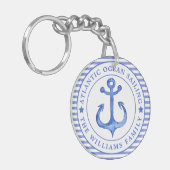 Nautical Anchor Navy Blue Sleutelhanger (Voorkant Links)
