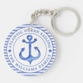 Nautical Anchor Navy Blue Sleutelhanger (Achterkant)