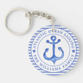 Nautical Anchor Navy Blue Sleutelhanger (Voorkant)