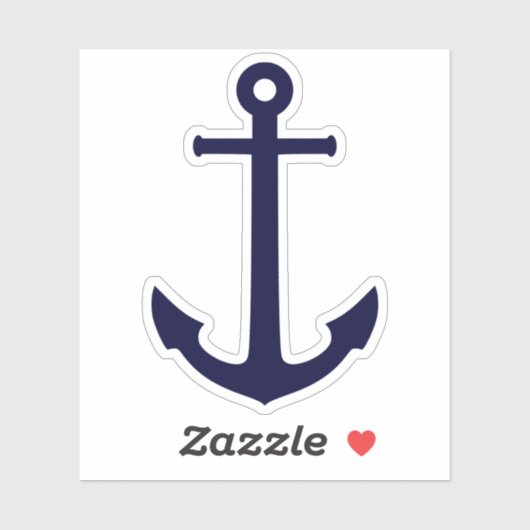 Nautical Anchor Navy Blue Sticker (Vel)