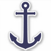 Nautical Anchor Navy Blue Sticker (Voorkant)