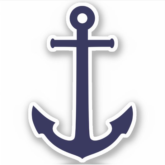 Nautical Anchor Navy Blue Sticker (Voorkant)