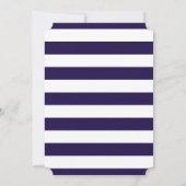 Nautical Anchor Navy Blue Stripe Engagement Party Kaart (Achterkant)
