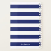 Nautical Anchor Navy Blue Stripe Planner (Achterkant)