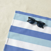 Nautical Anchor Navy Blue Stripe Strandlaken (In situ)