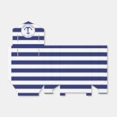 Nautical Anchor Navy Blue Stripe Weddenschap Bedan Bedankdoosjes (Uitgevouwen)