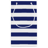 Nautical Anchor Navy Blue Stripe Weddenschap Bedan Klein Cadeauzakje (Achterkant)
