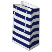 Nautical Anchor Navy Blue Stripe Weddenschap Bedan Klein Cadeauzakje (Achterkant Gekanteld)