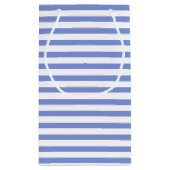 Nautical Anchor - Navy Blue Striped Gift Bag Klein Cadeauzakje (Achterkant)