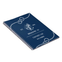 Nautical Anchor Navy Blue Striped