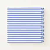 Nautical Anchor Navy Blue Striped Personalized Notitieboek (Achterkant)