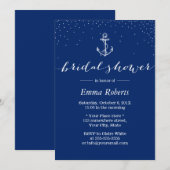 Nautical Anchor Navy Blue Vrijgezellenfeest Kaart (Voorkant / Achterkant)
