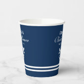 Nautical anchor navy blue vrijgezellenfeest party  papieren bekers (Links)